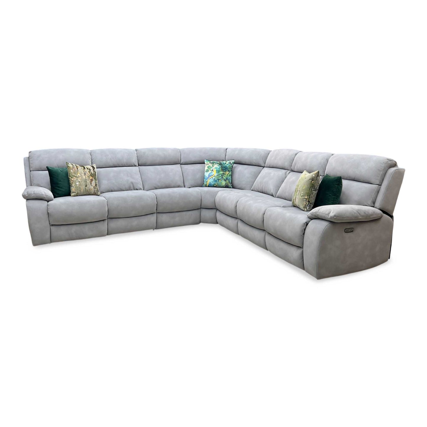 ‘Moreno’ Sfa-Pey-R09 Dove Grey Fabric Large Power Recliner Sofa + Armless Unit + Armless Unit