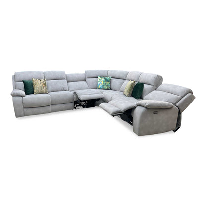 ‘Moreno’ Sfa-Pey-R09 Dove Grey Fabric Large Power Recliner Sofa + Armless Unit + Armless Unit