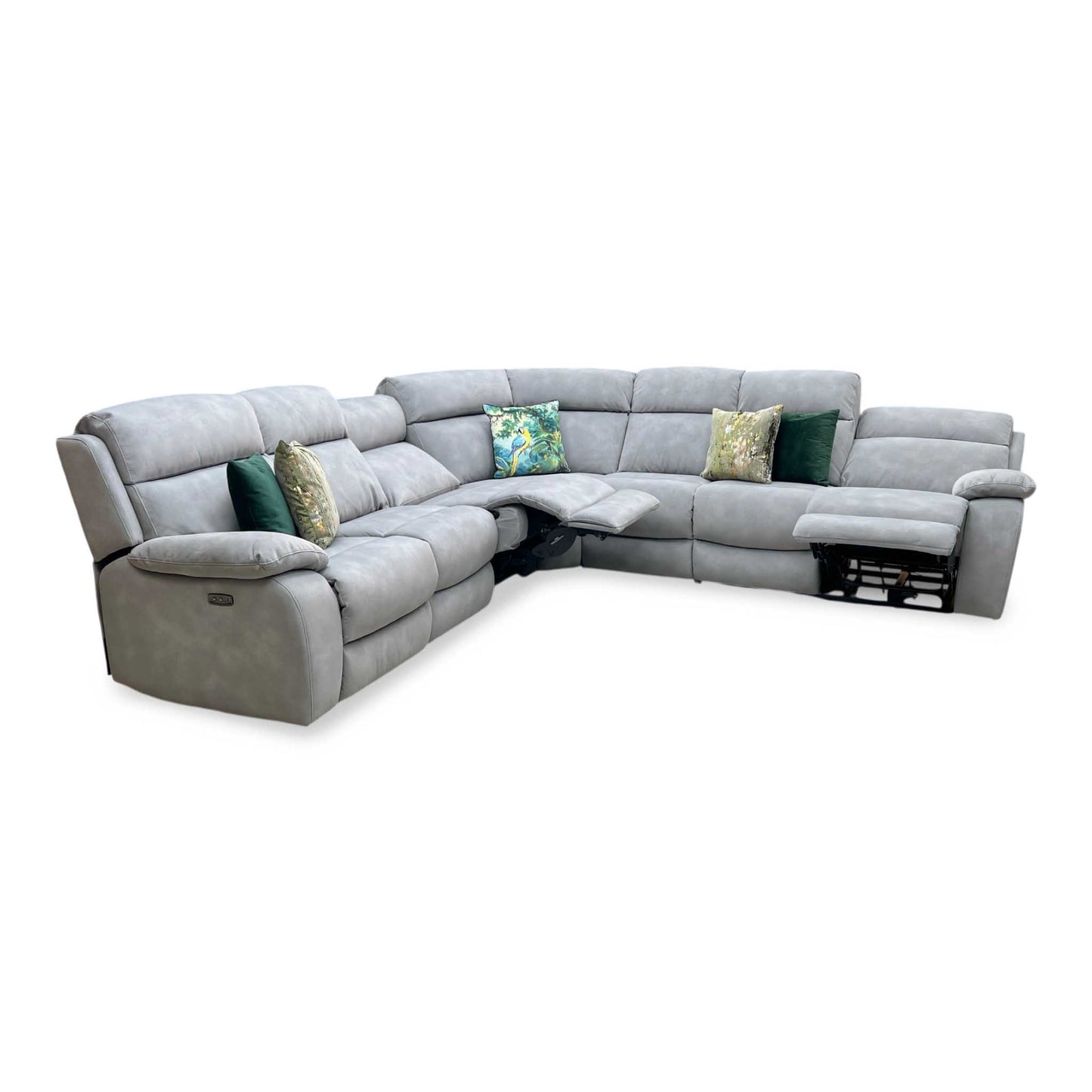 ‘Moreno’ Sfa-Pey-R09 Dove Grey Fabric Large Power Recliner Sofa + Armless Unit + Armless Unit