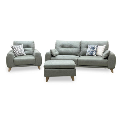 ‘Malmo’ Bfa-Ori-R12 Olive Green Fabric 3 Seater Sofa + Chair + Coffee Table Storage Footstool