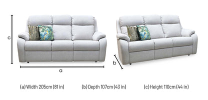 G Plan ‘Kingsbury’ A010 Swift Oatmeal Fabric 3 Seater Sofa