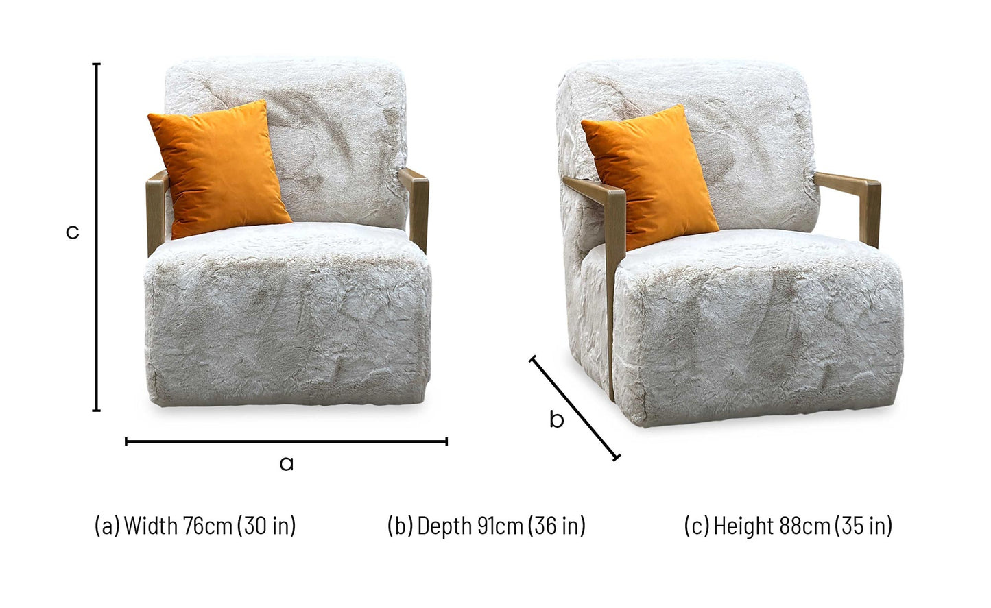 ‘Aura’ Kenzo Cream Lw Faux Fur Swivel Chair