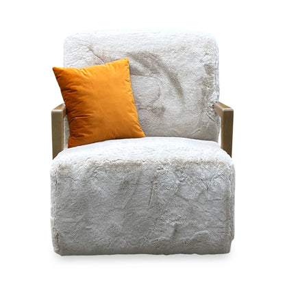 ‘Aura’ Kenzo Cream Lw Faux Fur Swivel Chair
