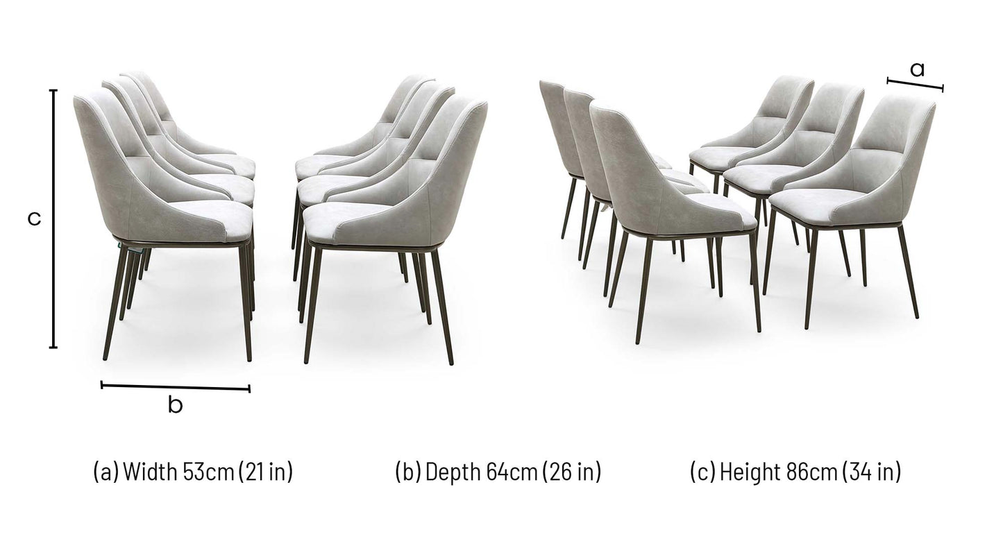 ‘Camino’ Taupe Faux Leather Set of 6 Dining Chairs