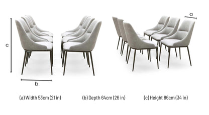 ‘Camino’ Taupe Faux Leather Set of 6 Dining Chairs