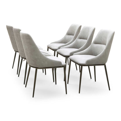‘Camino’ Taupe Faux Leather Set of 6 Dining Chairs