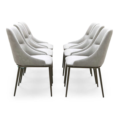 ‘Camino’ Taupe Faux Leather Set of 6 Dining Chairs
