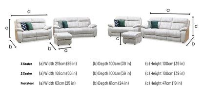 ‘Moreno’ Bfa-Bnn-R26 Cream Fabric 3 + 2 Seater Sofa Set + Storage Footstool