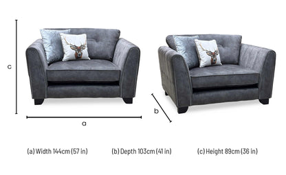 ‘Mariah’ Dapple Moleskin-Tri Chrome Fabric Classic Back Snuggler Chair