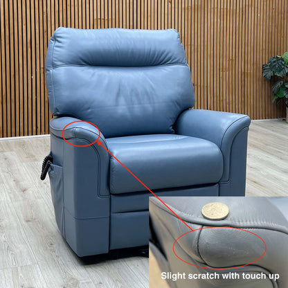 G Plan ‘Malvern’ L857 Cambridge Sky Blue Leather Small Rise and Recliner Chair