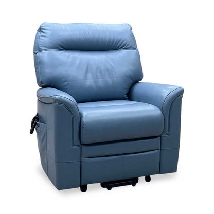 G Plan ‘Malvern’ L857 Cambridge Sky Blue Leather Small Rise and Recliner Chair