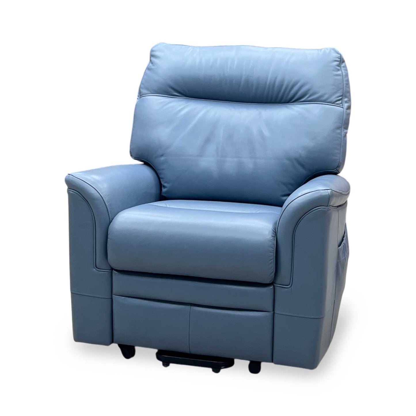 G Plan ‘Malvern’ L857 Cambridge Sky Blue Leather Small Rise and Recliner Chair