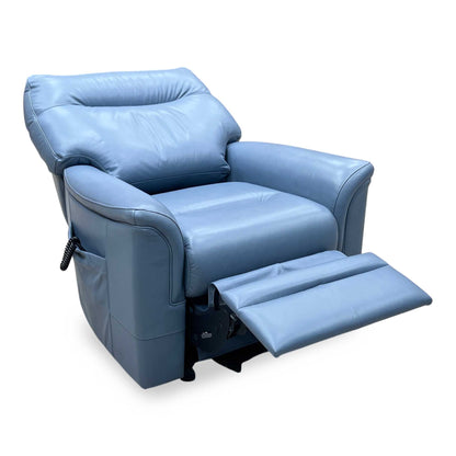 G Plan ‘Malvern’ L857 Cambridge Sky Blue Leather Small Rise and Recliner Chair