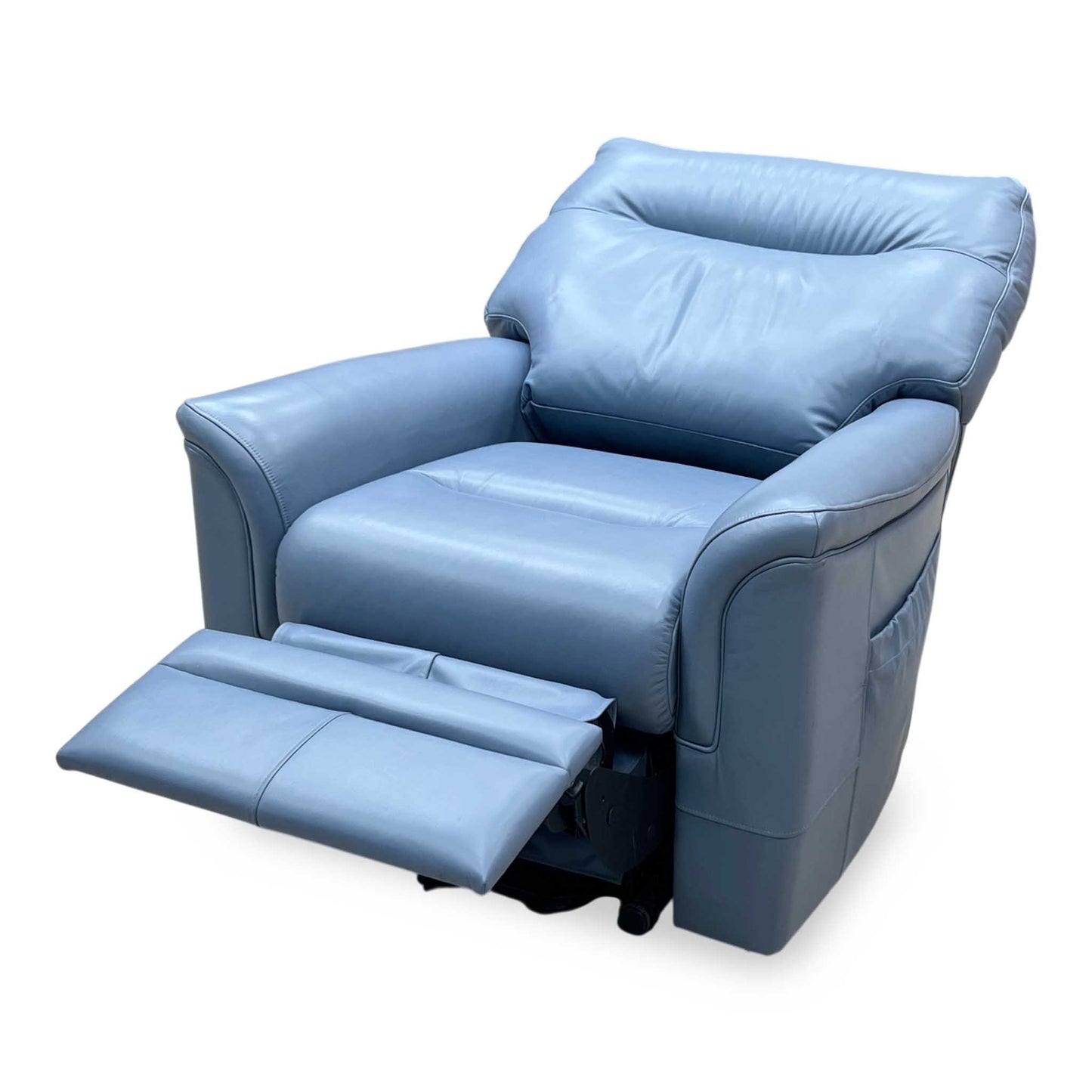 G Plan ‘Malvern’ L857 Cambridge Sky Blue Leather Small Rise and Recliner Chair