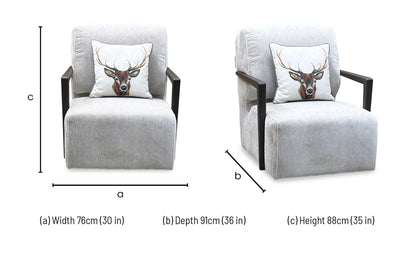 ‘Aphrodite’ California Cobblestone Grey Dw Fabric Accent Swivel Chair
