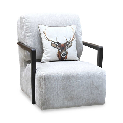 ‘Aphrodite’ California Cobblestone Grey Dw Fabric Accent Swivel Chair