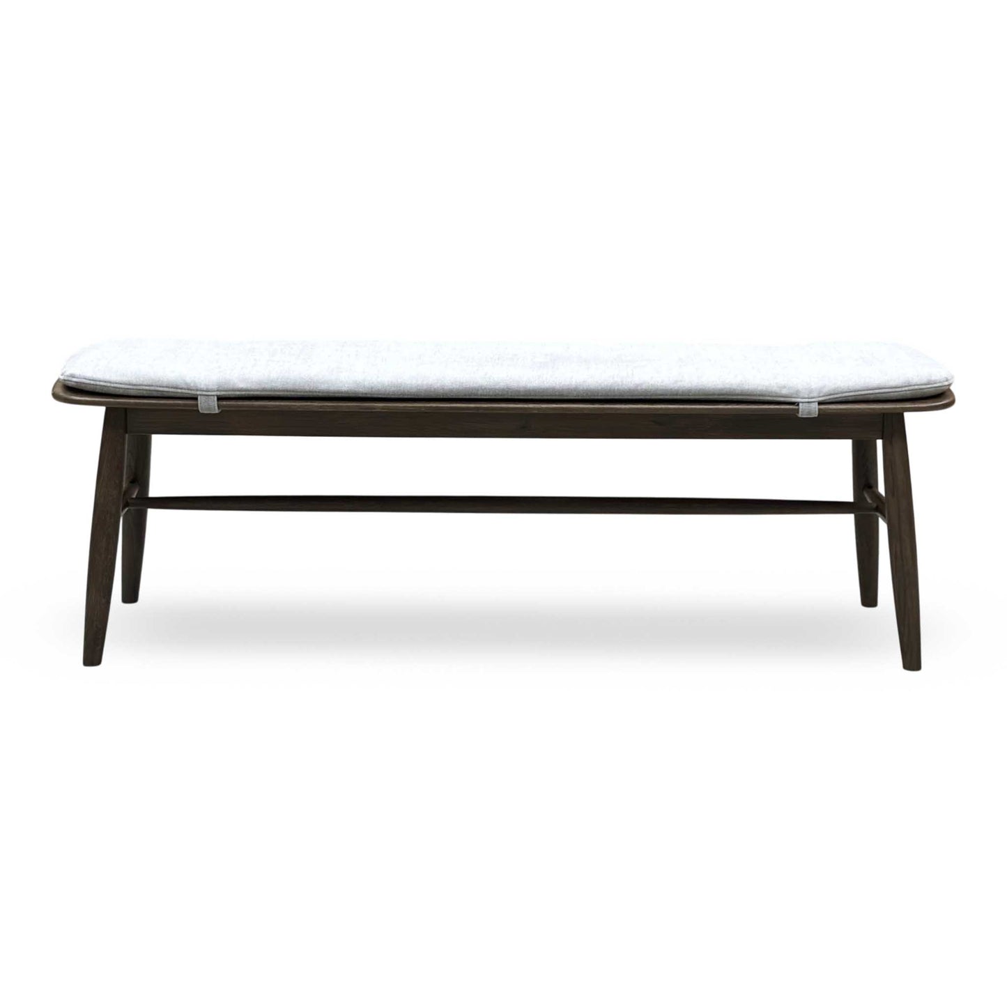 ‘Stockholm' Dark Oak 150cm Dining Bench + Grey Bench Pad