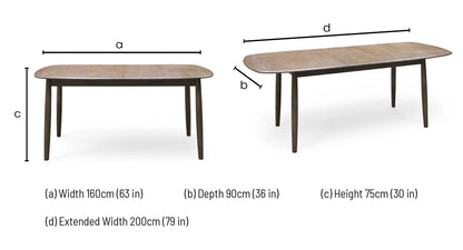 ‘Stockholm' Dark Oak Large Extending Dining Table