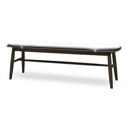 ‘Stockholm' Dark Oak Large Extending Dining Table with 4 Grey Upholstered Dining Chairs and 150cm Dining Bench + Grey Bench Pad Furniture Village