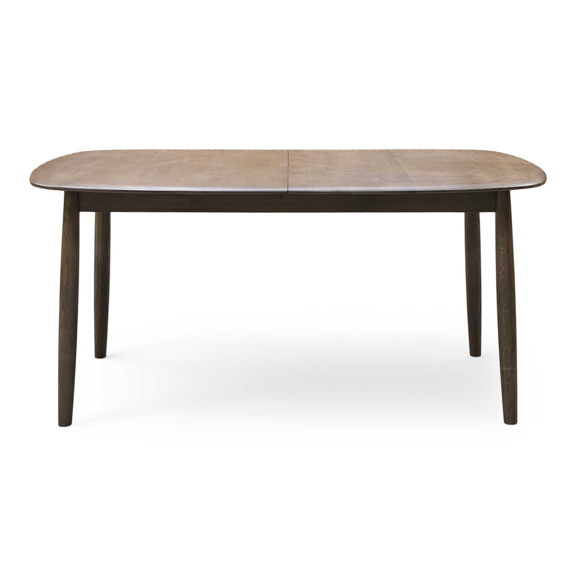 ‘Stockholm' Dark Oak Large Extending Dining Table with 4 Grey Upholstered Dining Chairs and 150cm Dining Bench + Grey Bench Pad Furniture Village