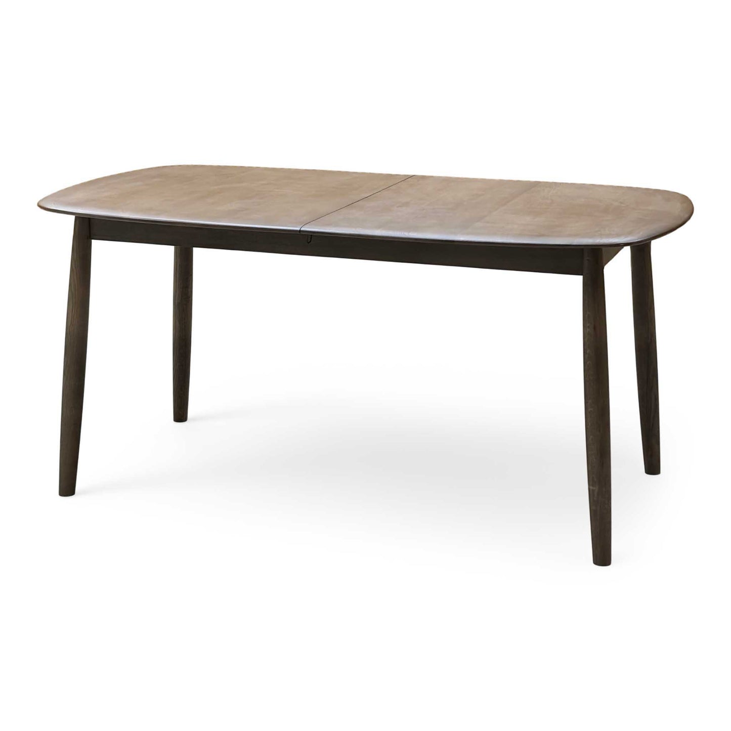 ‘Stockholm' Dark Oak Large Extending Dining Table with 4 Grey Upholstered Dining Chairs and 150cm Dining Bench + Grey Bench Pad Furniture Village