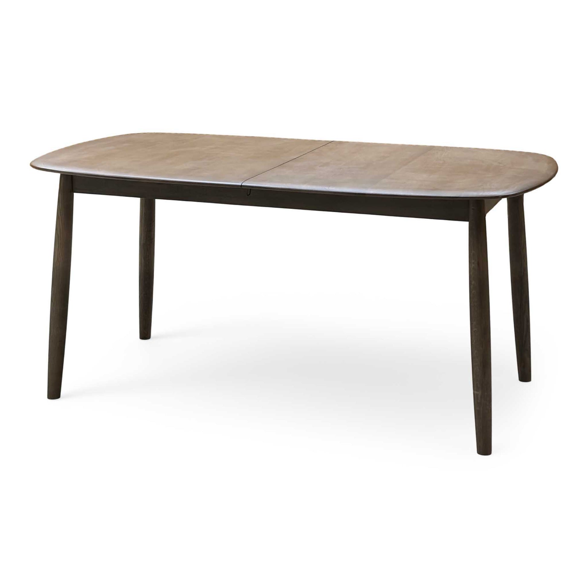 ‘Stockholm' Dark Oak Large Extending Dining Table with 4 Grey Upholstered Dining Chairs and 150cm Dining Bench + Grey Bench Pad Furniture Village