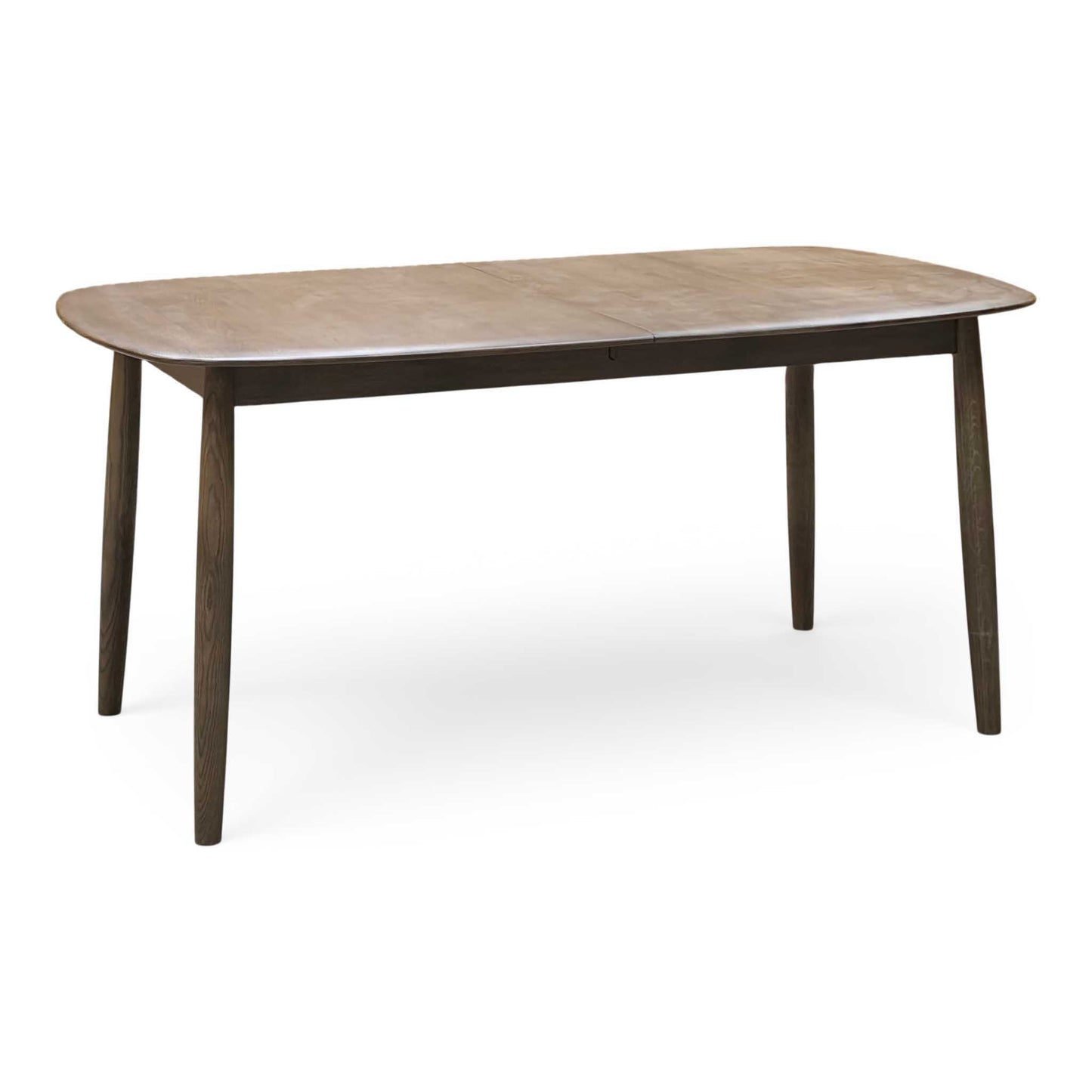 ‘Stockholm' Dark Oak Large Extending Dining Table with 4 Grey Upholstered Dining Chairs and 150cm Dining Bench + Grey Bench Pad Furniture Village