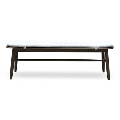 ‘Stockholm' Dark Oak Large Extending Dining Table with 4 Grey Upholstered Dining Chairs and 150cm Dining Bench + Grey Bench Pad Furniture Village