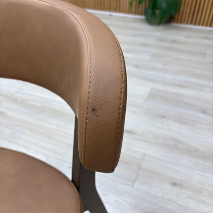 Connubia ‘Siren’ S0b-Vintage Tobacco Brown Faux Leather Set of 6 Graphite Wooden Leg Dining Chairs