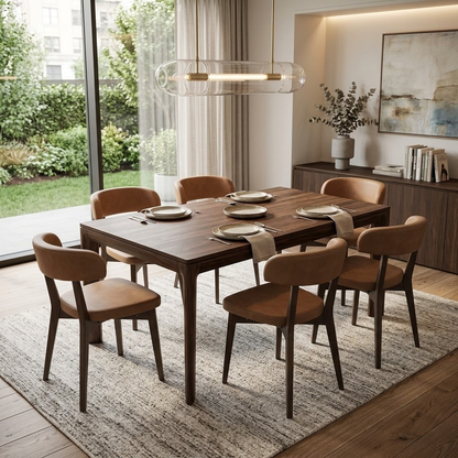 Connubia ‘Siren’ S0b-Vintage Tobacco Brown Faux Leather Set of 6 Graphite Wooden Leg Dining Chairs