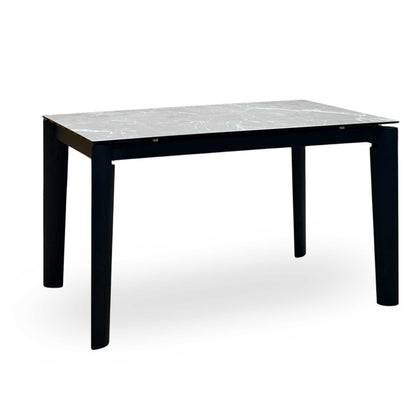 Connubial ‘Rosa’ Wdn Grp-Arn Ceramic Top Extending Dining Table with Wooden Legs Furniture Village