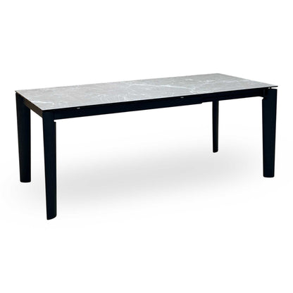 Connubial ‘Rosa’ Wdn Grp-Arn Ceramic Top Extending Dining Table with Wooden Legs Furniture Village