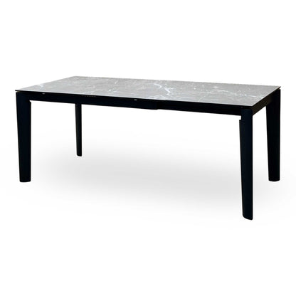 Connubial ‘Rosa’ Wdn Grp-Arn Ceramic Top Extending Dining Table with Wooden Legs Furniture Village