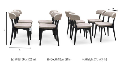 Connubia ‘Siren’ S0a-Vintage Desert Taupe Faux Leather Set of 4 Graphite Wooden Leg Dining Chairs