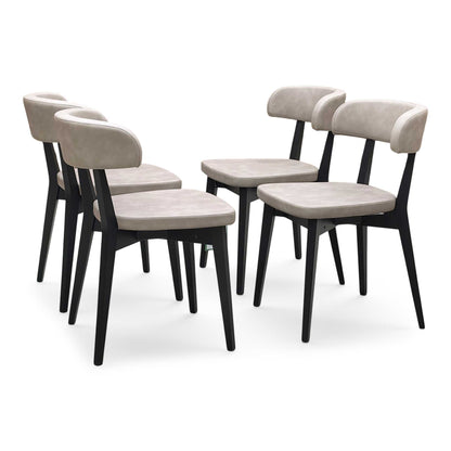 Connubia ‘Siren’ S0a-Vintage Desert Taupe Faux Leather Set of 4 Graphite Wooden Leg Dining Chairs