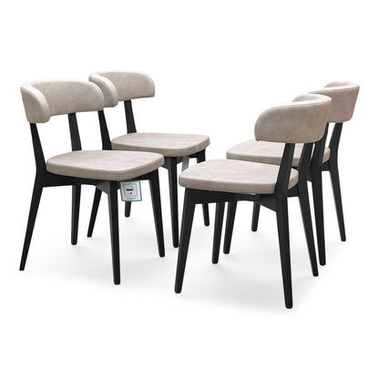 Connubia ‘Siren’ S0a-Vintage Desert Taupe Faux Leather Set of 4 Graphite Wooden Leg Dining Chairs