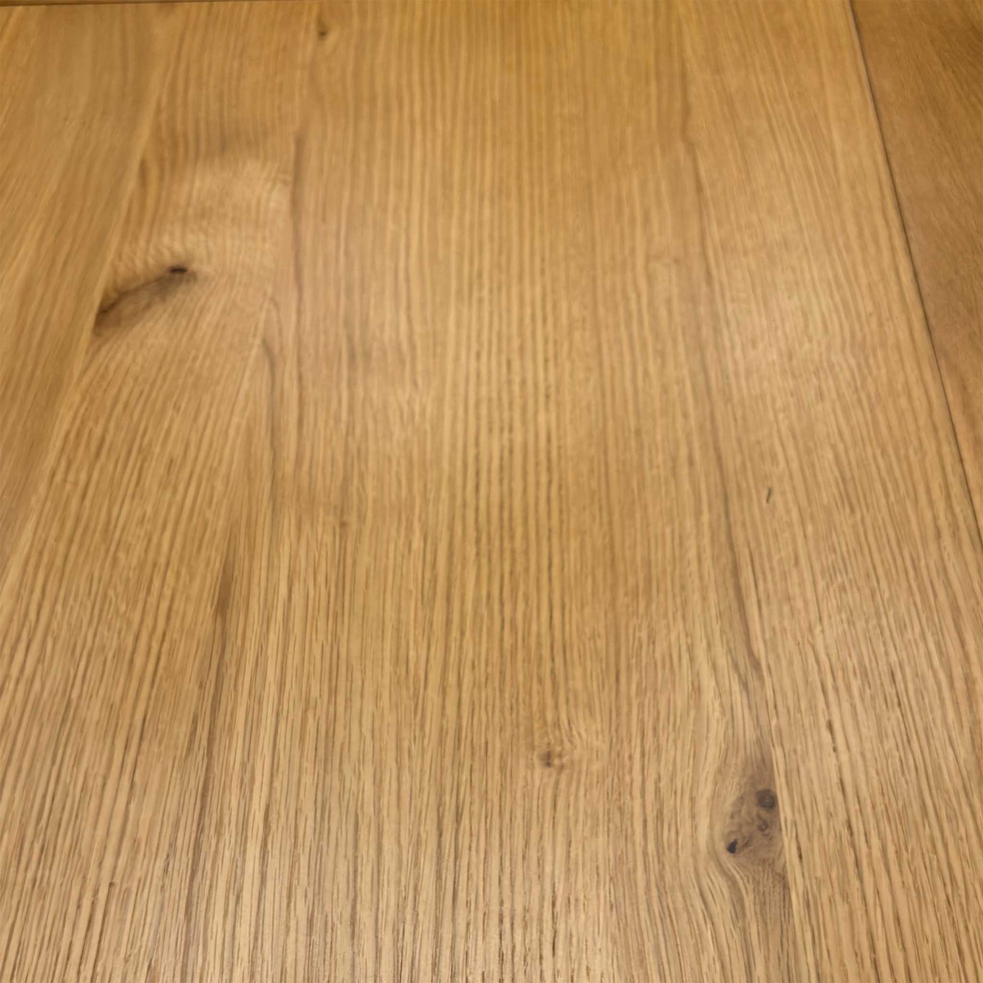 Furnitureland 'Augusta' Solid Oak Draw Leaf Extending Dining table with ‘Augusta’ Grey Cowboy Upholstered Dining Chair - Set of 4 Furniture Village