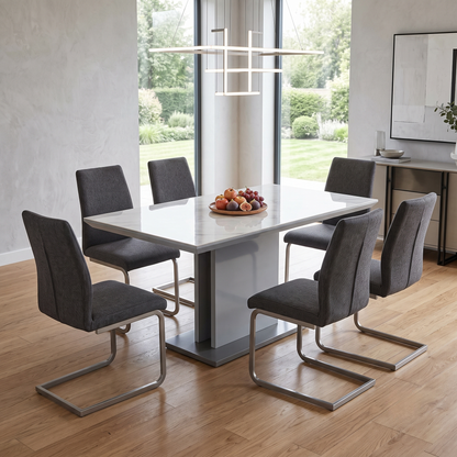 ‘Grigio' Ceramic Top Fixed Dining Table