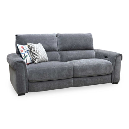 ‘Nixon’ Sfa-Pey-R08 Graphite Grey Fabric 3 Seater Power Recliner Sofa
