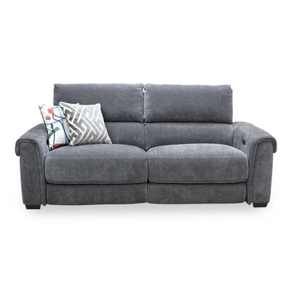 ‘Nixon’ Sfa-Pey-R08 Graphite Grey Fabric 3 Seater Power Recliner Sofa
