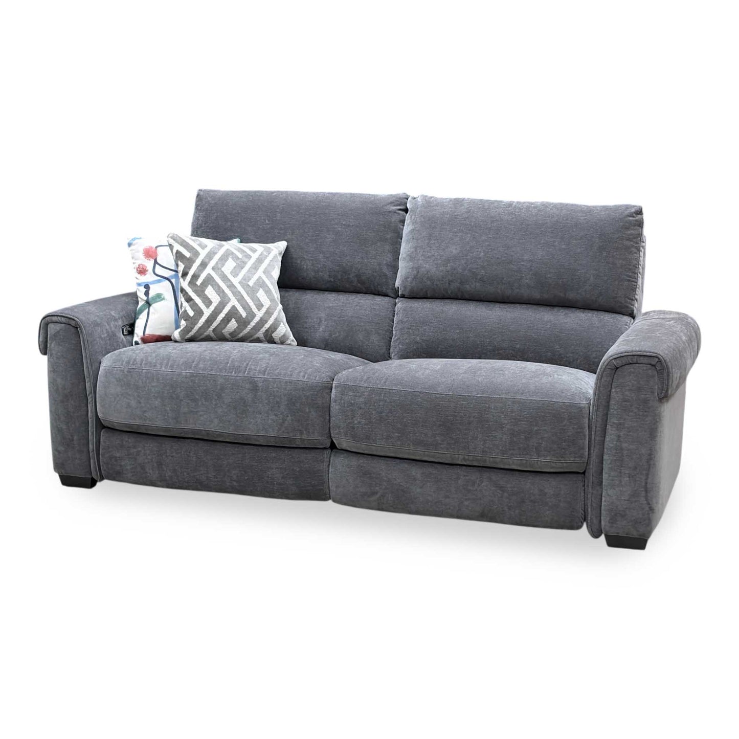 ‘Nixon’ Sfa-Pey-R08 Graphite Grey Fabric 3 Seater Power Recliner Sofa