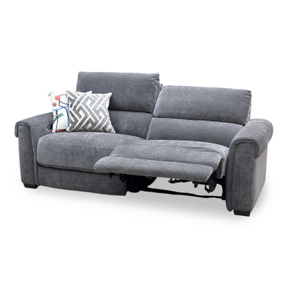 ‘Nixon’ Sfa-Pey-R08 Graphite Grey Fabric 3 Seater Power Recliner Sofa