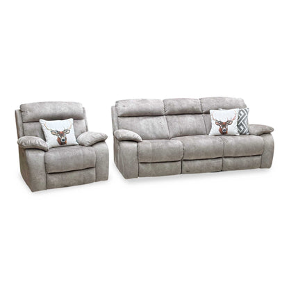 ‘Moreno’ Bfa-Bnn-R29 Mink Fabric 3 Seater Power Recliner Sofa + Power Chair