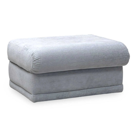 Full View ‘G Plan Malvern’ contemporary rectangular storage footstool, beautifully upholstered in high-grade grey fabric with a clean, versatile modern design.