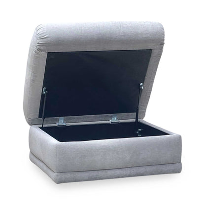 G Plan 'Malvern’ Grey Fabric Storage Footstool