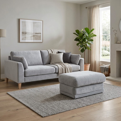 G Plan 'Malvern’ Grey Fabric Storage Footstool