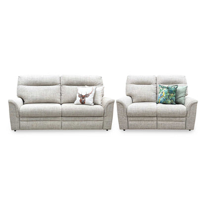 Parker Knoll 'Hudson 23' Dash Oatmeal 001497-0051 Fabric Compact 2 Seater + Large 2 Seater Sofa Set Furniture Village