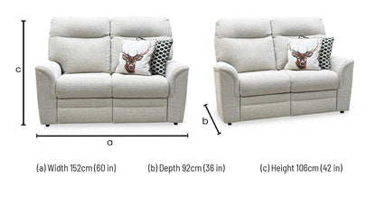 Parker Knoll 'Hudson 23' Caledonian Stone Grey 001300-0055 Fabric 2 Seater Sofa Furniture Village