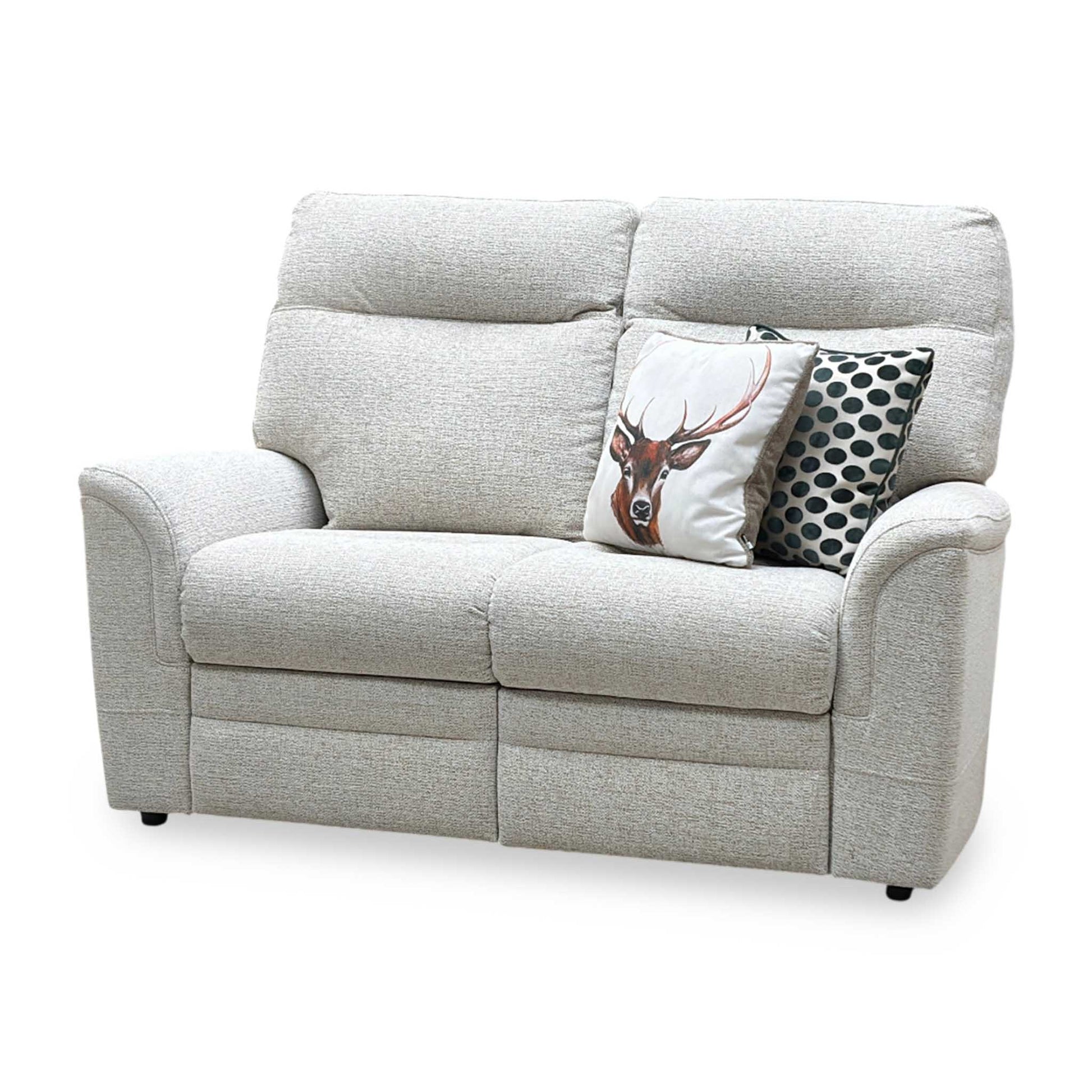 Parker Knoll 'Hudson 23' Caledonian Stone Grey 001300-0055 Fabric 2 Seater Sofa Furniture Village