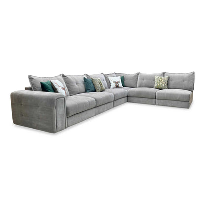 ‘Goliath’ Manhattan Nutmeg 58005 Fabric XL Open End Corner Sofa with Storage Arm